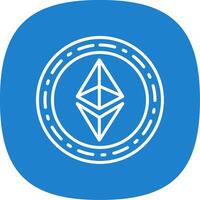 Ethereum Coin Line Curve Icon Design vector