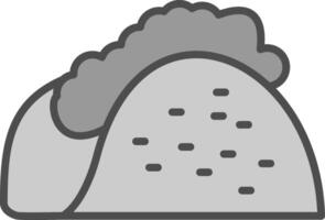 taco línea lleno escala de grises icono diseño vector