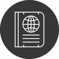 Passport Line Inverted Icon Design vector