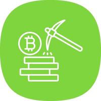 Bitcoin Mining Line Curve Icon Design vector