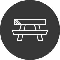 Picnic Table Line Inverted Icon Design vector