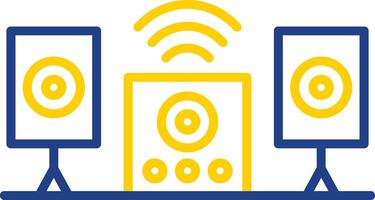 Audio System Line Two Colour Icon Design vector