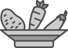 vegetales línea lleno escala de grises icono diseño vector