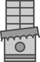 Chocolate Line Filled Greyscale Icon Design vector