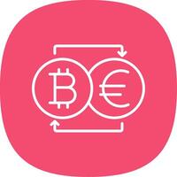 Bitcoin Changer Line Curve Icon Design vector