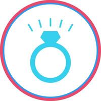 Diamond Ring Flat Circle Icon vector