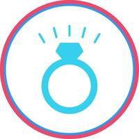 Diamond Ring Flat Circle Icon vector