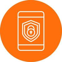 Security mobile Lock Multi Color Circle Icon vector