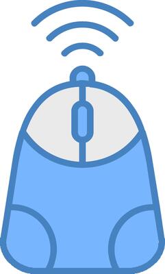 Mouse Line Filled Blue Icon