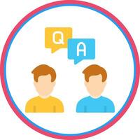 Question And Answer Flat Circle Icon vector