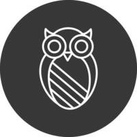 Owl Line Inverted Icon Design vector