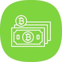 Bitcoin Cash Line Curve Icon Design vector