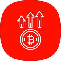 Bitcoin Up Line Curve Icon Design vector