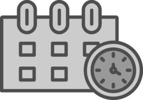 Time Management Line Filled Greyscale Icon Design vector