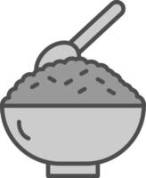 arroz línea lleno escala de grises icono diseño vector