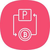 Bitcoin Paypal Line Curve Icon Design vector