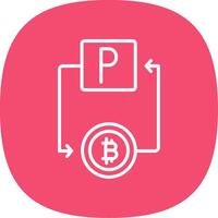 bitcoin paypal línea curva icono diseño vector