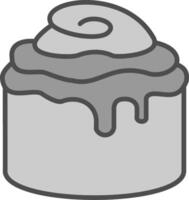 Cinnamon Roll Line Filled Greyscale Icon Design vector