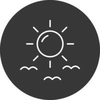 Sun Line Inverted Icon Design vector