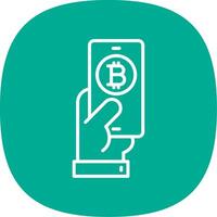 pagar bitcoin línea curva icono diseño vector