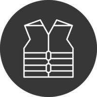 Lifejacket Line Inverted Icon Design vector