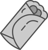 Taco Line Filled Greyscale Icon Design vector