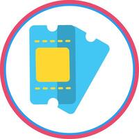 Tickets Flat Circle Icon vector