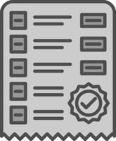 Lista de Verificación línea lleno escala de grises icono diseño vector