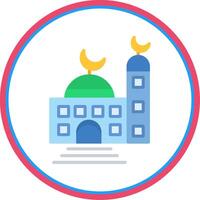 Mosque Flat Circle Icon vector