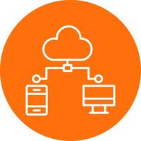 Cloud Computing Multi Color Circle Icon vector