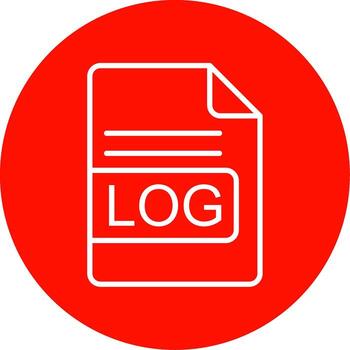 LOG File Format Multi Color Circle Icon vector