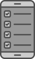 Smartphone Line Filled Greyscale Icon Design vector