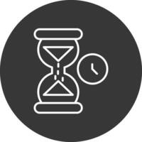 reloj de arena línea invertido icono diseño vector