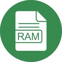 RAM File Format Multi Color Circle Icon vector
