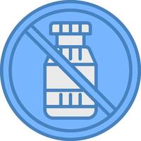 Prohibited Sign Line Filled Blue Icon vector