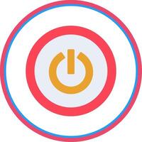 Power Button Flat Circle Icon vector