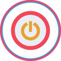 Power Button Flat Circle Icon vector