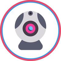 Web camera Flat Circle Icon vector