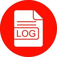 LOG File Format Multi Color Circle Icon vector