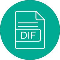 DIF File Format Multi Color Circle Icon vector