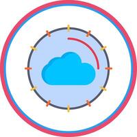 nube informática plano circulo icono vector