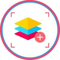 Layers Flat Circle Icon vector