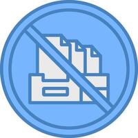 Prohibited Sign Line Filled Blue Icon vector