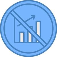 Prohibited Sign Line Filled Blue Icon vector