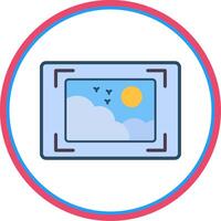 Screen Flat Circle Icon vector