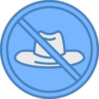 Prohibited Sign Line Filled Blue Icon vector