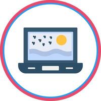 Laptop Flat Circle Icon vector