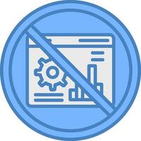 Prohibited Sign Line Filled Blue Icon vector