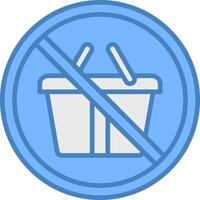 Prohibited Sign Line Filled Blue Icon vector