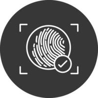 Fingerprint Line Inverted Icon Design vector